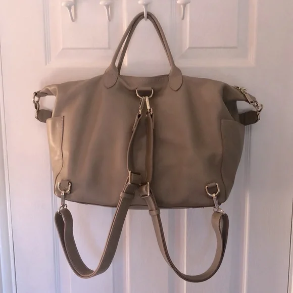MINA BAIE Emmy Full Taupe Backpack Satchel Crossbody Travel Bag Diaper Bag - Picture 5 of 11